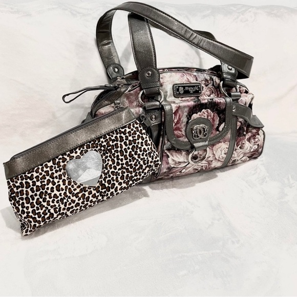 NWOT Sharif 1827 purse in silver/pink floral. - Picture 2 of 11